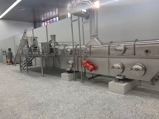Secador de cama fluidizado eficiente em termos energéticos com sistema de controlo PLC e capacidade de 100-1000 kg/h